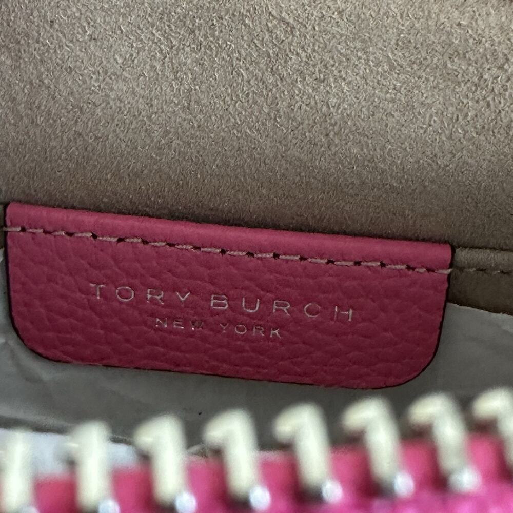 Tory Burch Pink Love Pebble Leather Mini Miller Crossbody Bag Clutch 145667 NWT - Picture 8 of 16